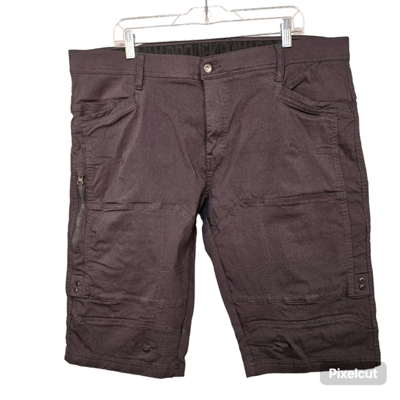 👍NWOT Projec Raw grey stretch docker shorts men size 40 US - Picture 1 of 7